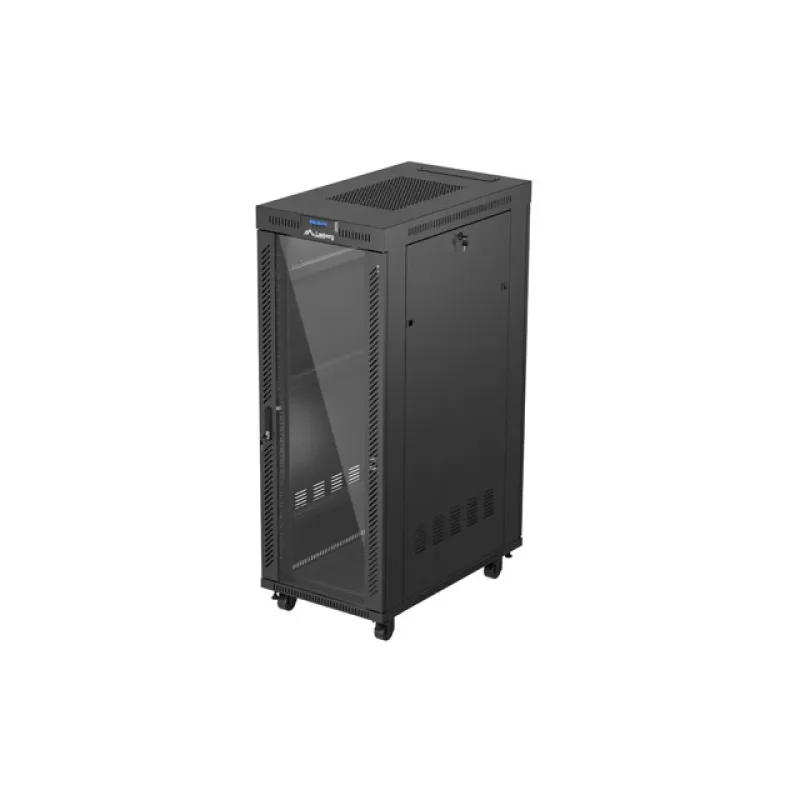 19" VOLNĚ STOJÍCÍ RACKOVÁ SKŘÍŇ 32U 600X1000 ČERNÝ LANBERG LCD SKLENĚNÉ DVEŘE (PLOCHÉ BALENÍ) FF01-6032-12BL