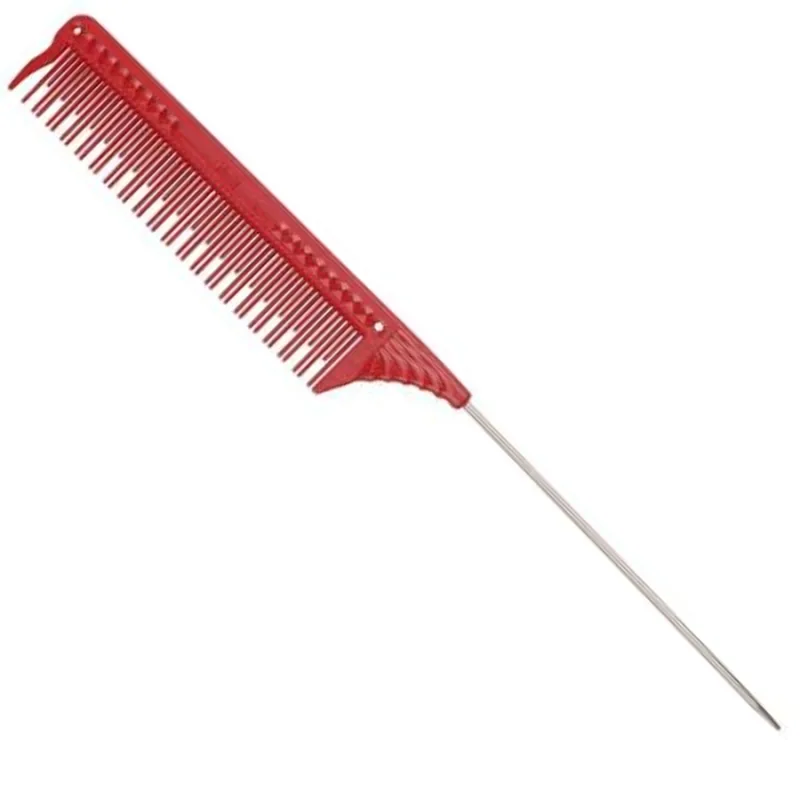 JRL Professional Profesionálny tupírovací hrebeň s kovovou špičkou JRL Teasing comb J103 - červený