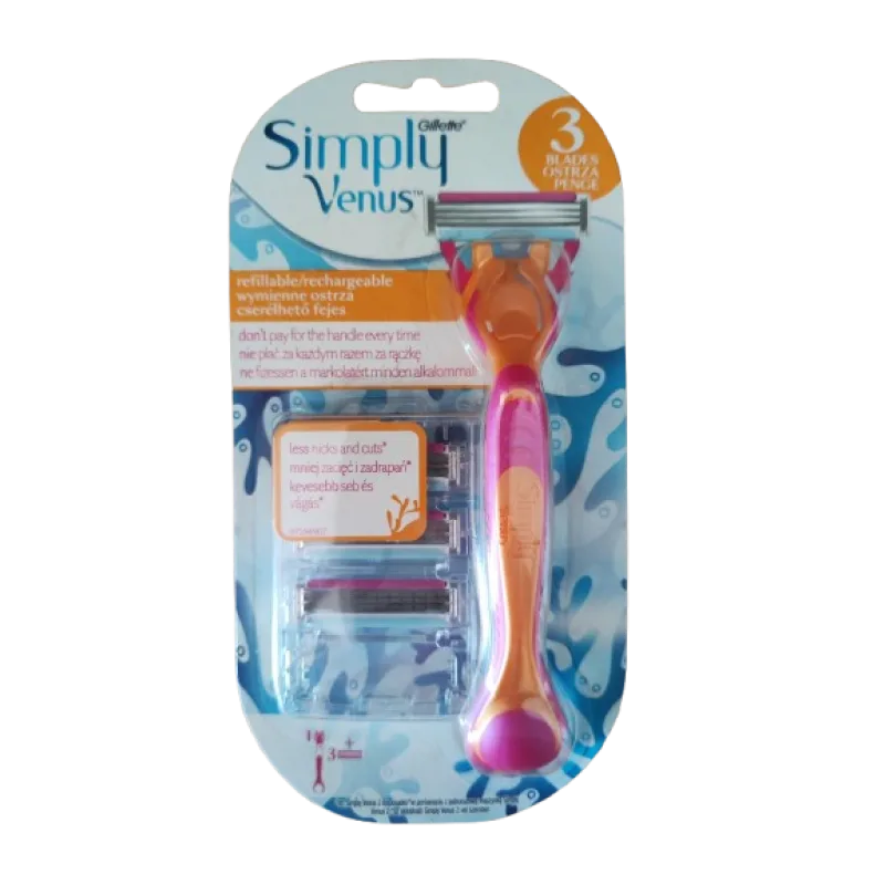Gillette Simply Venus s rukoväťou – 1 rukoväť + 3 náhrad women