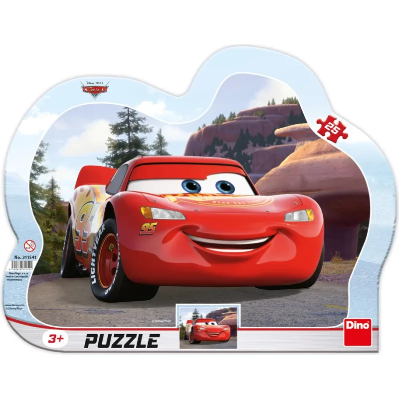 Doskové puzzle Dino 25 dielikov Autá: Blesk na výlete
