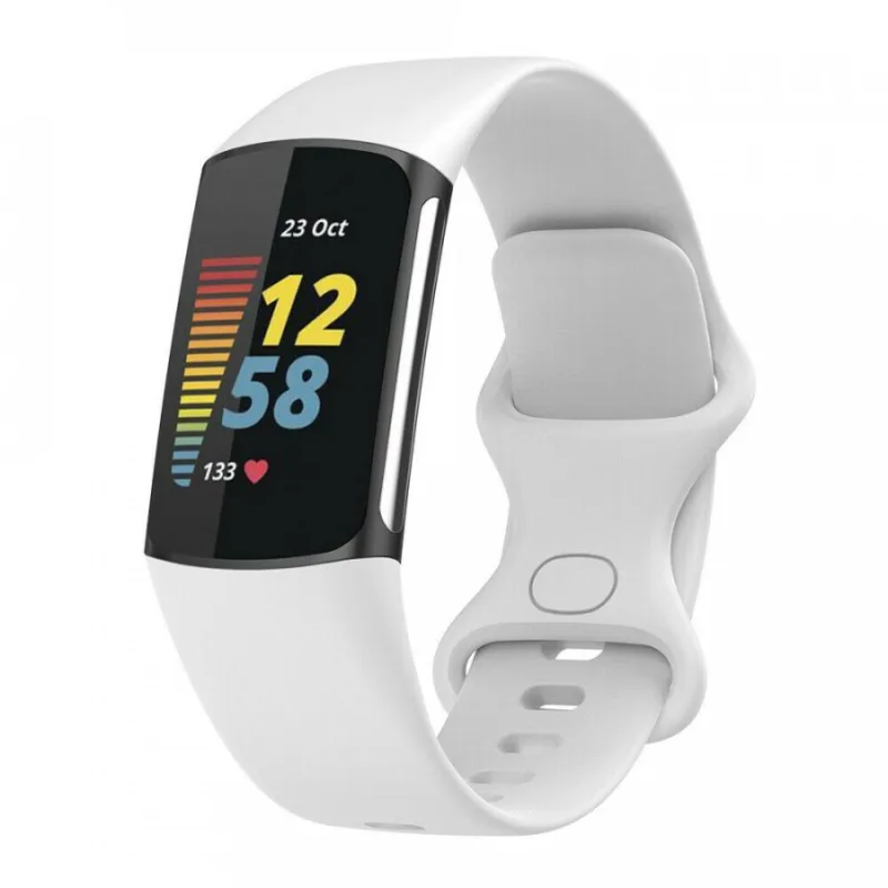 Silikonový řemínek bílý velikost S pro Fitbit Charge 5 ESES 1530002527