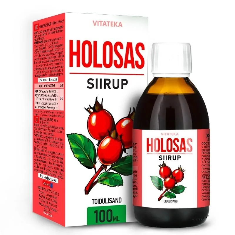 Vitateka Holosas – šípkový sirup s kyselinou jablčnou – 100 ml –
