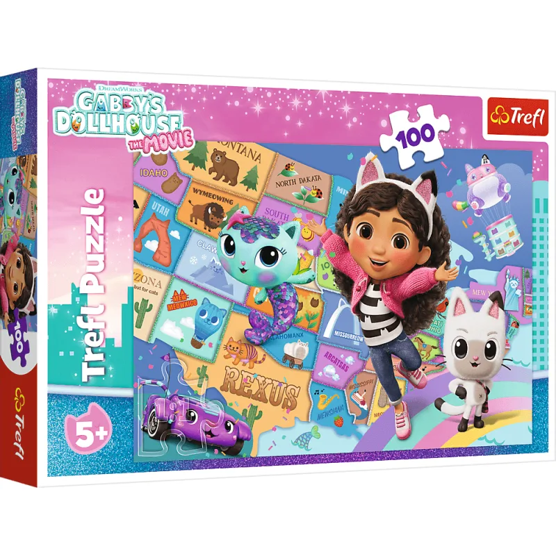 Puzzle pre deti Trefl 100 dielikov Gábinin kúzelný domček vo filme: Priateľstvo