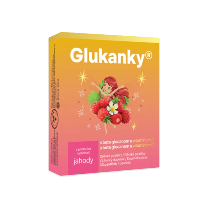 Green idea Glukánky – detské pastilky s príchuťou jahody 30 ks –