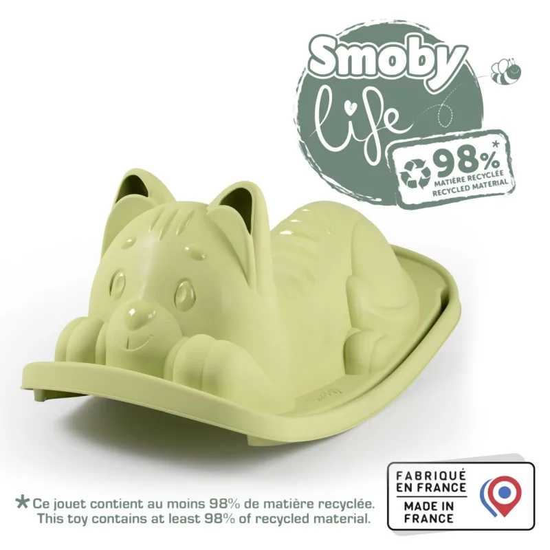Smoby Hojdačka Life mačička zelená