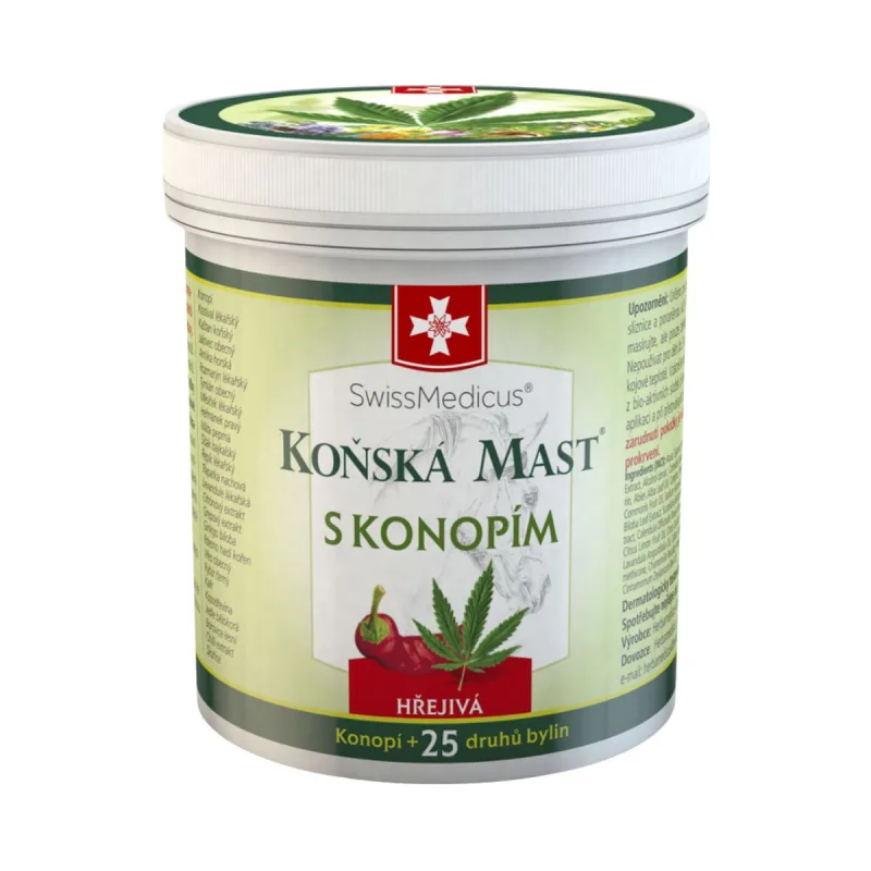SwissMedicus Konská masť s konope hrejivá 250 ml –