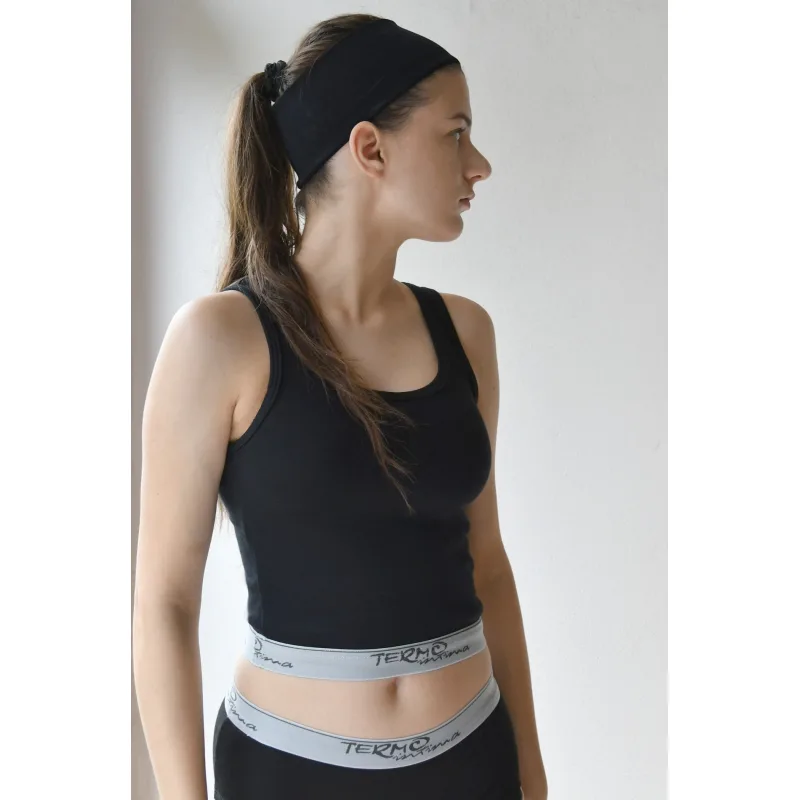 Crop top tielko športové Nika Intima SOFT - M, čierne