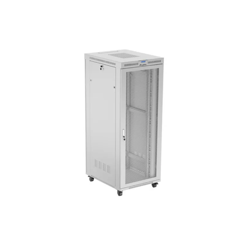 19" VOLNĚ STOJÍCÍ RACKOVÁ SKŘÍŇ 42U 800X1000 ŠEDÁ LCD S PERFOROVANÝMI DVEŘMI LANBERG (PLOCHÉ BALENÍ) FF01-8042-23SL