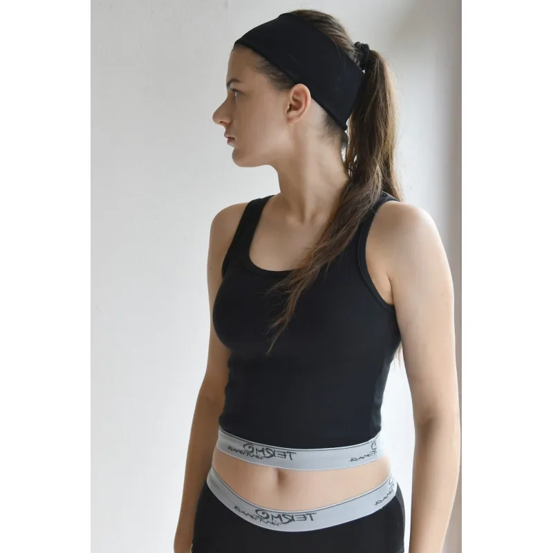 Crop top tielko športové Nika Intima SOFT - S, čierne