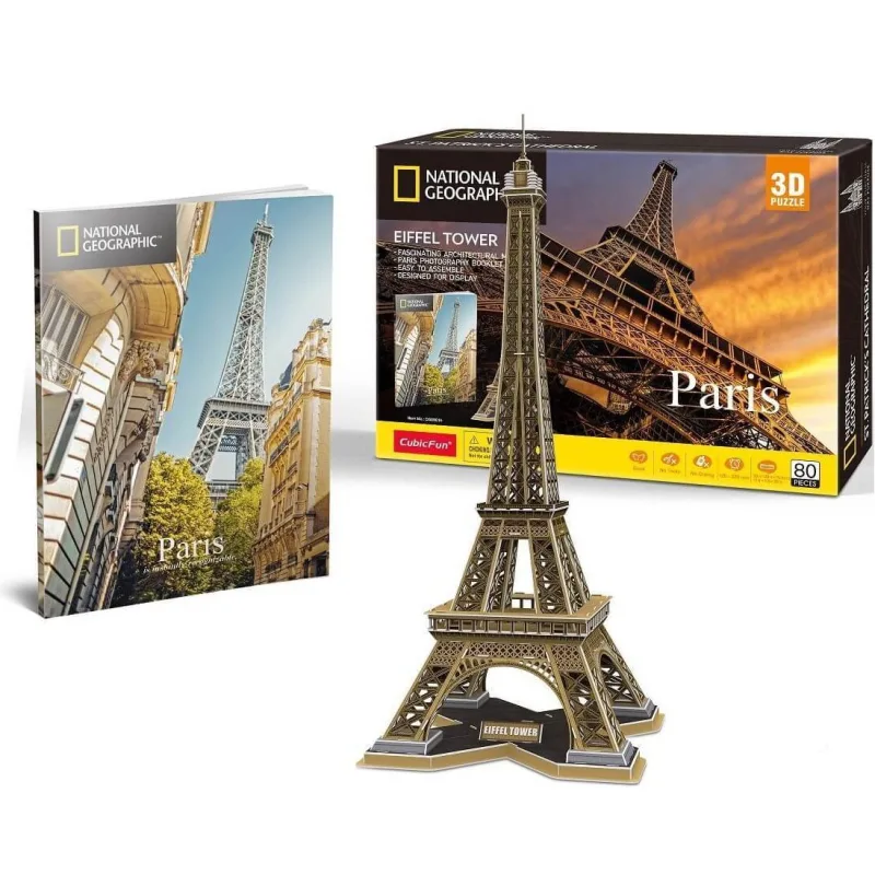 CubicFun 3D puzzle National Geographic: Eiffelova veža 80 dielikov
