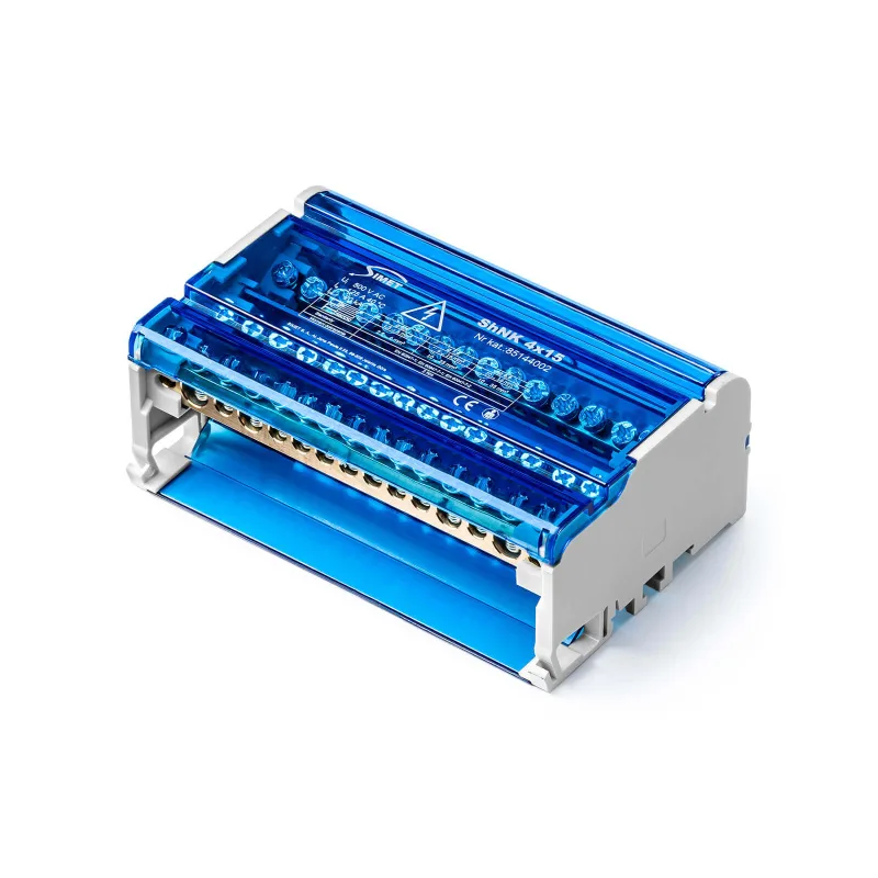 Simet s.a. Štvorpólový modulárny distribučný blok ShNK 4x15 125A 4x(11×6 mm2, 2×25 mm2, 2×35 mm2)