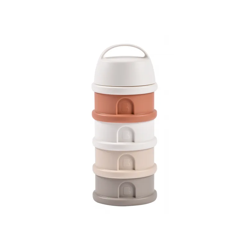 Beaba Súprava téglikov na sušené mlieko / desiatu Cotton White / Terracotta