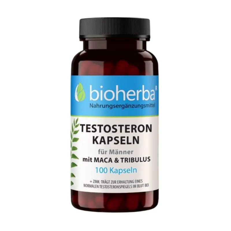 Bioherba Testosterónové kapsuly pre mužov s macou a tribulusom - 100 kapsúl -
