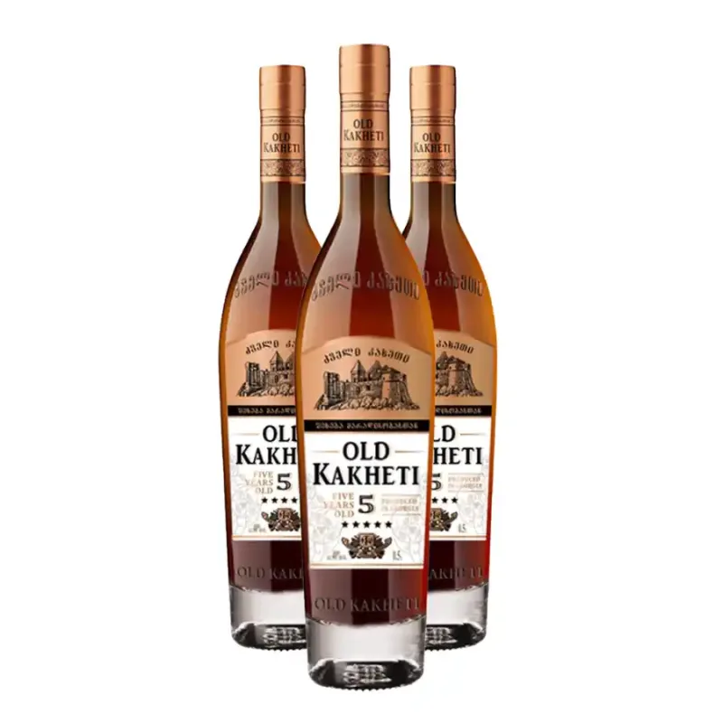 Old Kakheti 3x Old Kakheti 5 ročná gruzínska brandy degustační sada po 750 ml.