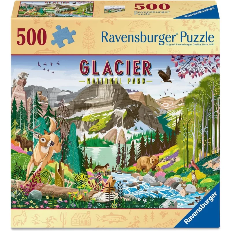 Puzzle Ravensburger 500 dielikov Národný park Glacier, Montana, USA
