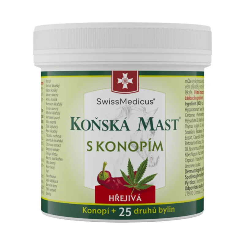 SwissMedicus Konská masť s konope hrejivá - 500 ml -
