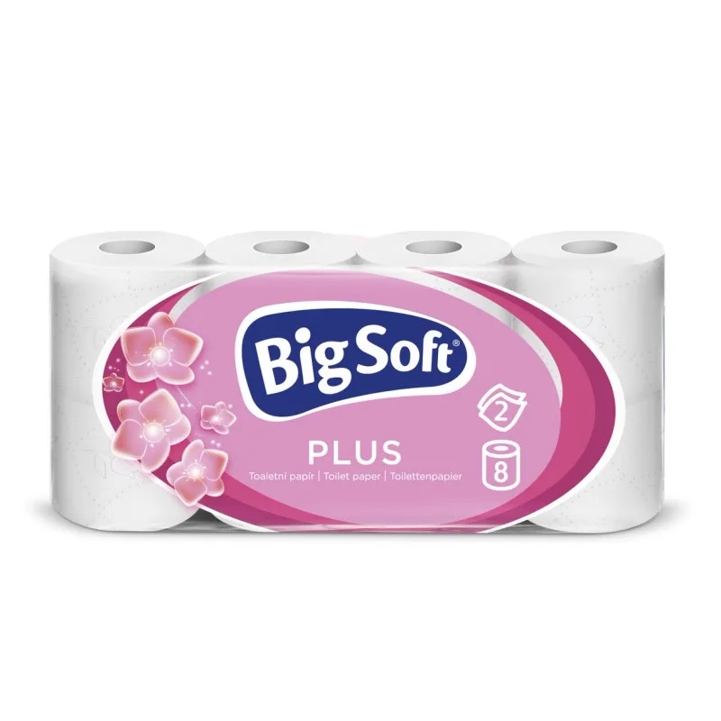 BigSoft Plus toaletný papier 2-vrstvový 8 ks, 160 útržkov