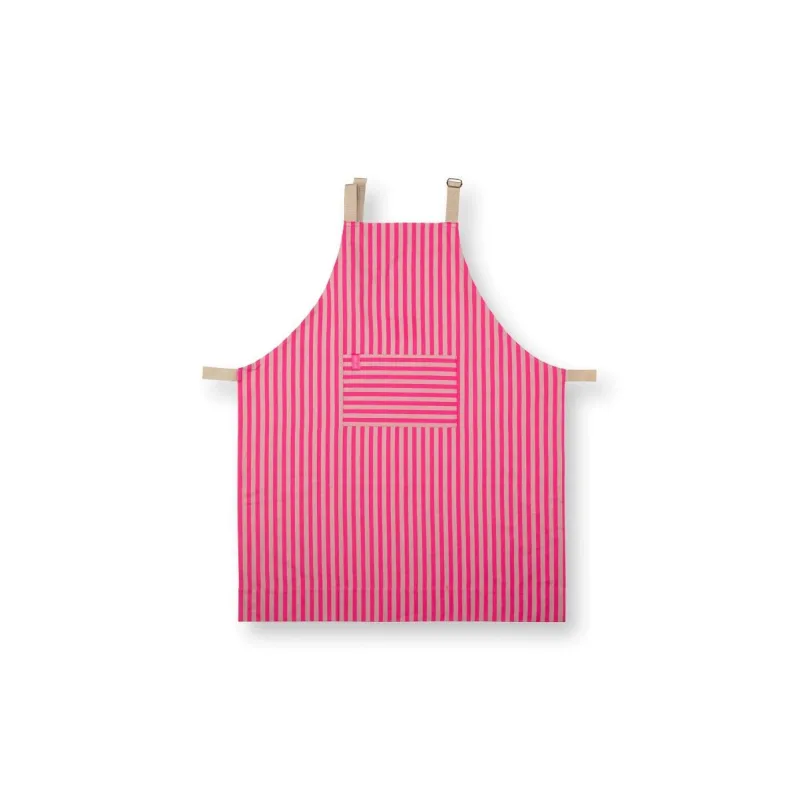 Pip Studio Apron Stripes kuchyňská zástěra - růžová
