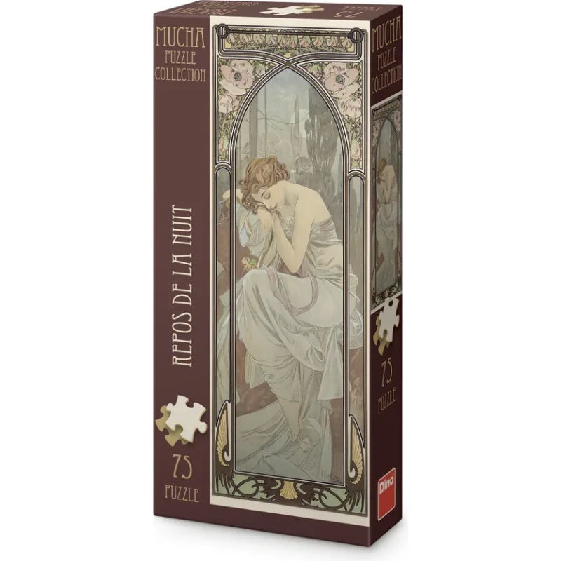 Vertikálne puzzle Dino 75 dielikov Alfons Mucha – Odpočinok noci