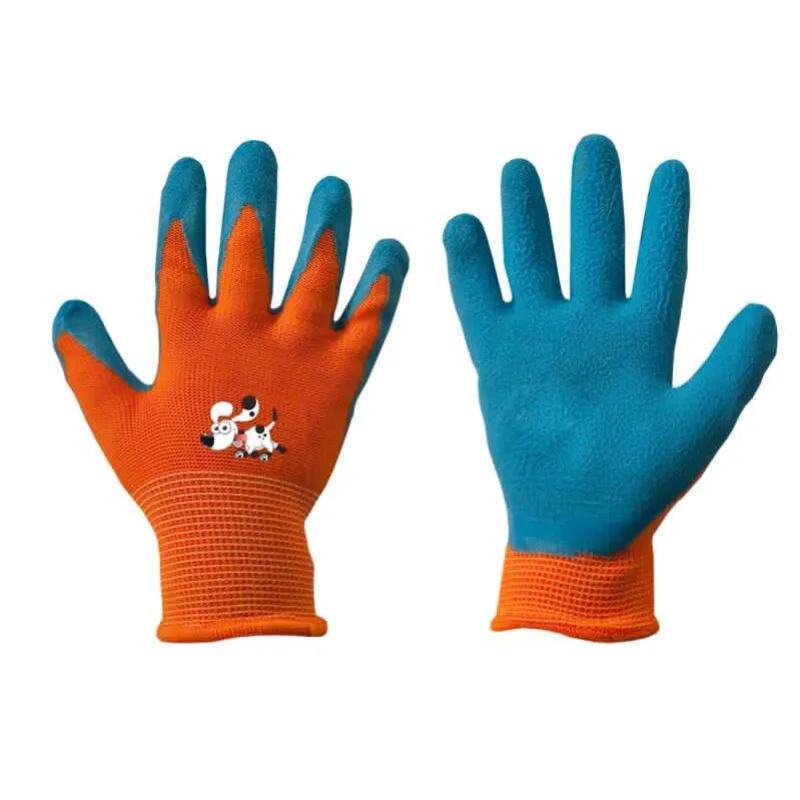 BRADAS ORANGE – detské ochranné pracovné rukavice s penovým latexom, veľ. 3