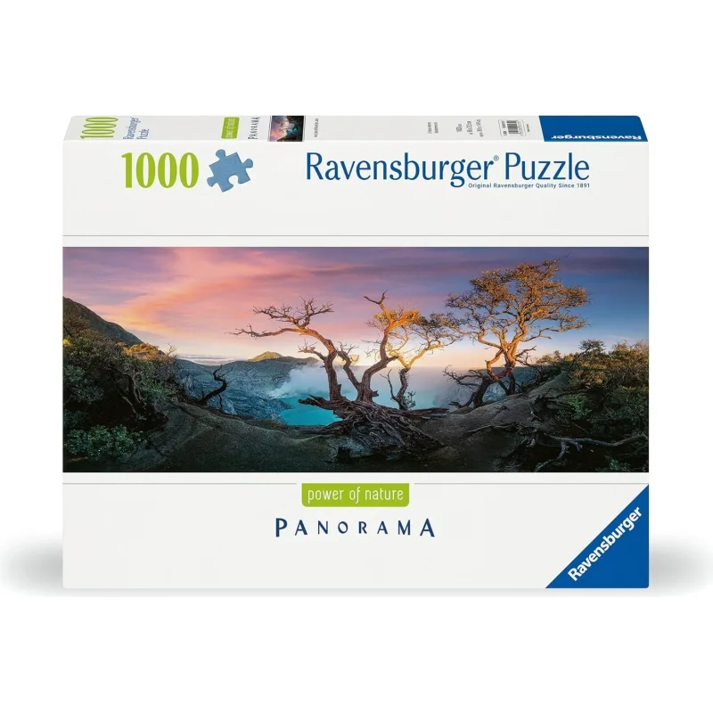 Panoramatické puzzle Ravensburger 1000 dielikov Sila prírody: Jazero kyseliny sírovej Kawah Ijen