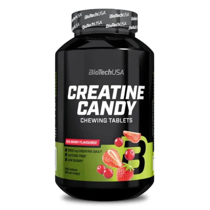 Creatine Candy - 240 žuvacie tabletky - BioTech USA Príchuť: Červené ovocie