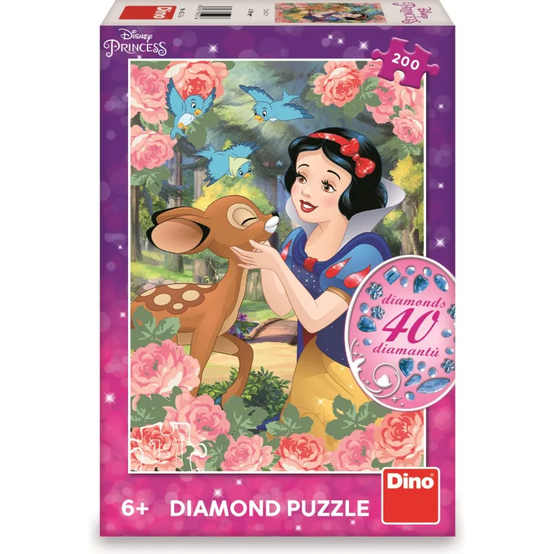 DINO Puzzle s drahokamy Sněhurka a srnka 200 dílků
