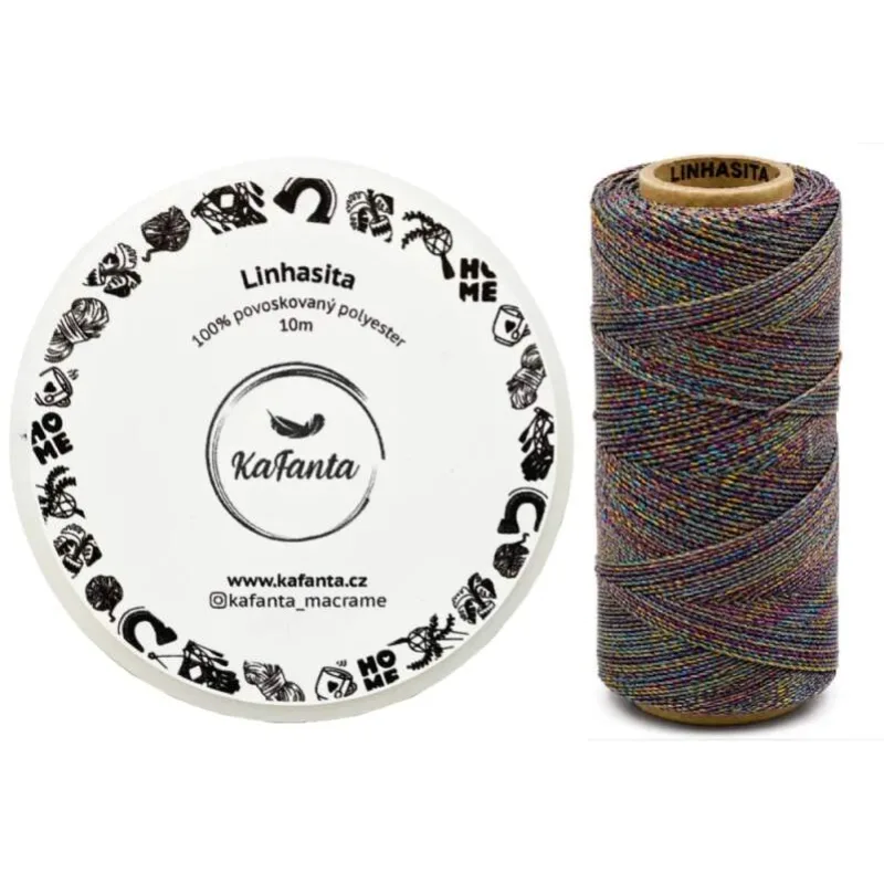 Voskovaná šnúra Linhasita 0,5 mm - farba MULTICOLOR - 10m