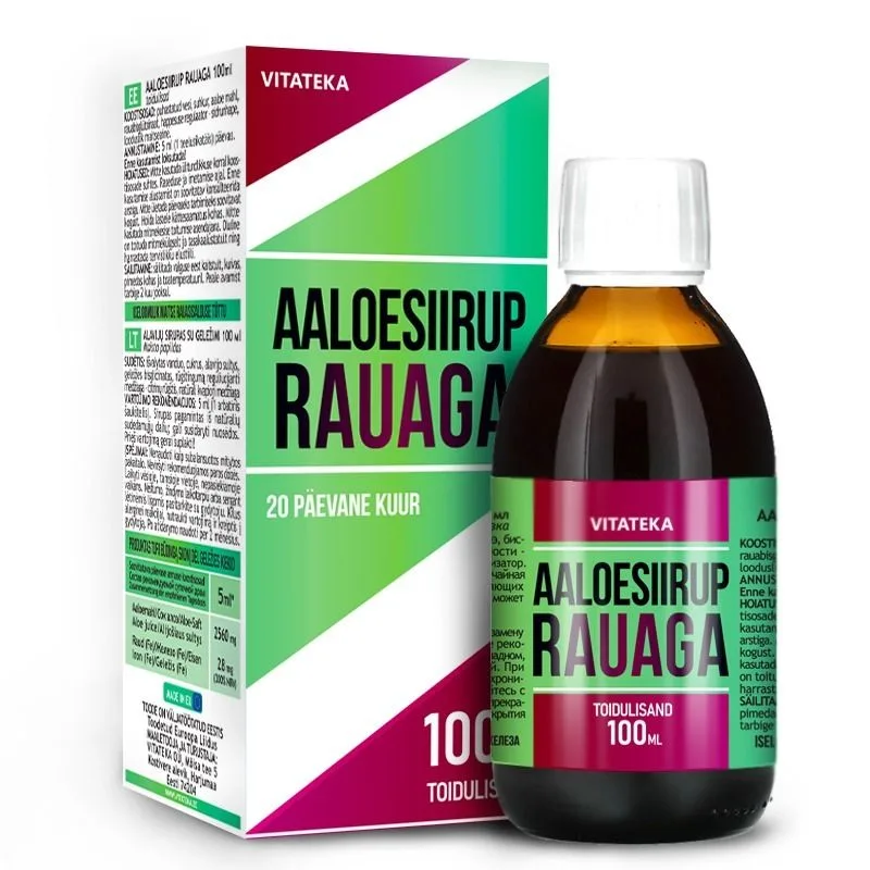 Vitateka Tekutý sirup s aloe a dobre vstrebateľným železom – 100 ml –