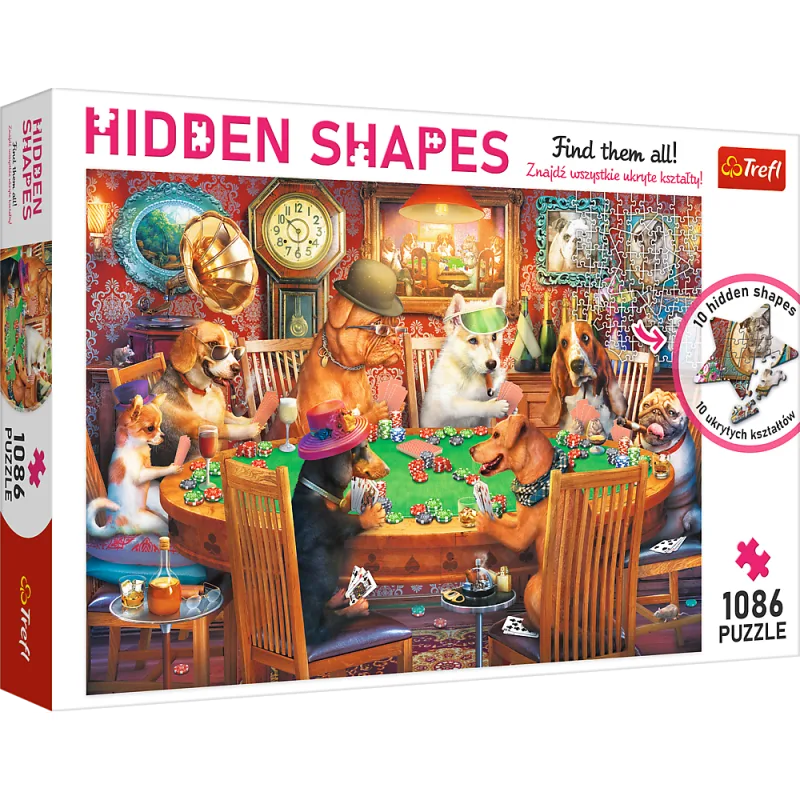 Trefl Puzzle Hidden Shapes: Herný večer 1086 dielikov