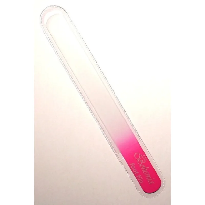 BOHEMIA CRYSTAL Veľký sklenený pilník na nechty - 200mm - ružový