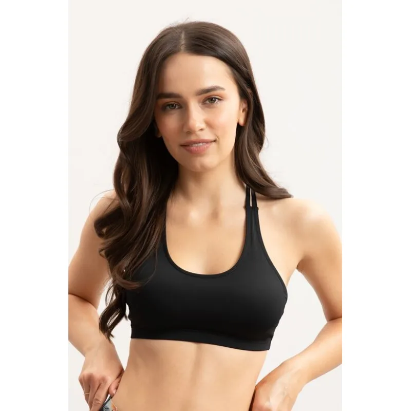 Športová podprsenka Black Top Straps vystužená S