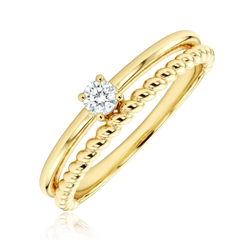 MINET Elegantní zlatý prsten s bílým zirkonem Au 585/1000 vel. 55 - 1,95g JMG0371WGR55