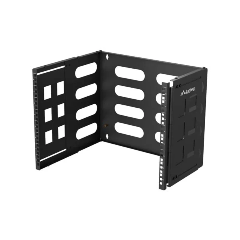 SKLÁDACÍ DRŽÁK PRO MONTÁŽ NA STĚNU 19" 8U 497X400/240 ČERNÝ LANBERG FB01-5408-10B