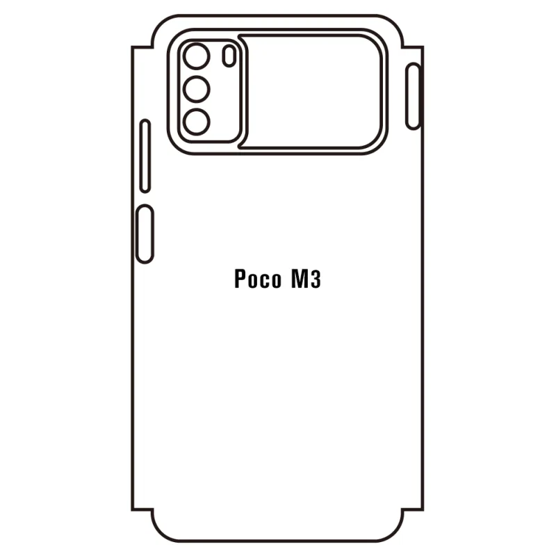 Sunshine Xiaomi Poco M3 Zadná Hydrogél ochranná fólia Strih: Zadná časť a rám 5, Typ fólie: Číra