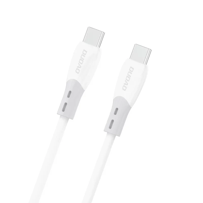 Dudao L25SC 60W USB-C – kábel USB-C s mäkkým silikónovým opletením 2 m – biely