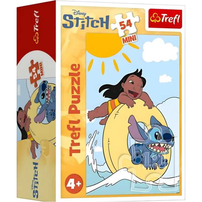 Mini puzzle pre deti Trefl 54 dielikov Stitchove dobrodružstvá: Zábava na vode