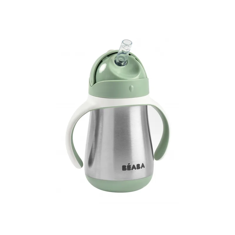 Beaba Hrnček termoizolačný so slamkou nerez 250ml Sage Green