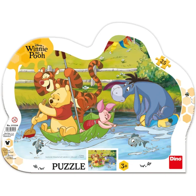 Doskové puzzle Dino 25 dielikov Macko Pú na plavbe