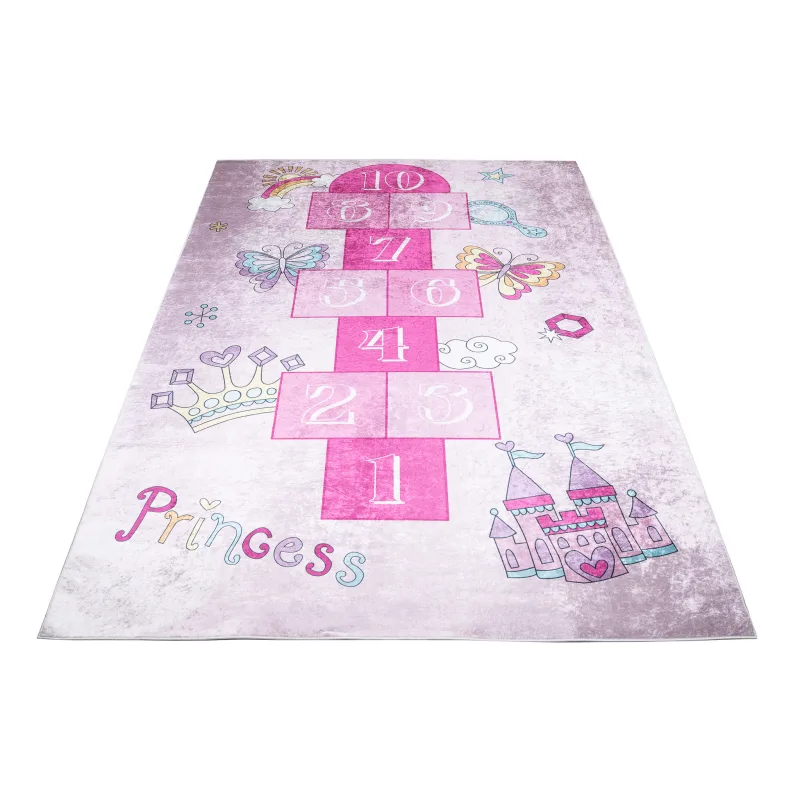 Chemex Detský koberec Emma Kids - skákací panák a motýlci - ružový Rozmer koberca: 80x150 cm