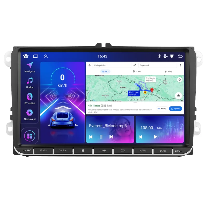 Bmode 2DIN autorádio BW59 Android s GPS Varianta: RAM 4GB, ROM 64GB 2579/RAM