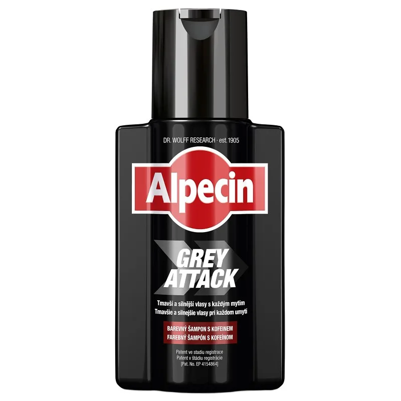 DR. WOLFF ALPECIN Grey Attack Shampoo 200ml - farebný šampón proti šedinám a vypadávaniu vlasov