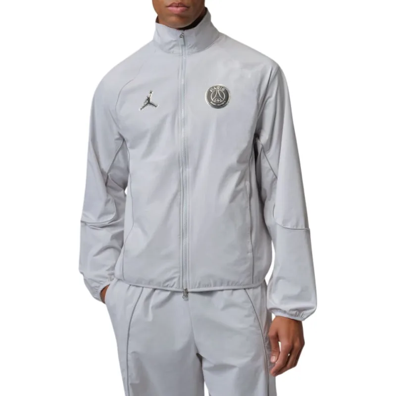 Nike Jordan Paris Saint-Germain FC - PSG predzápasová bunda šedá pánska 2025-2026