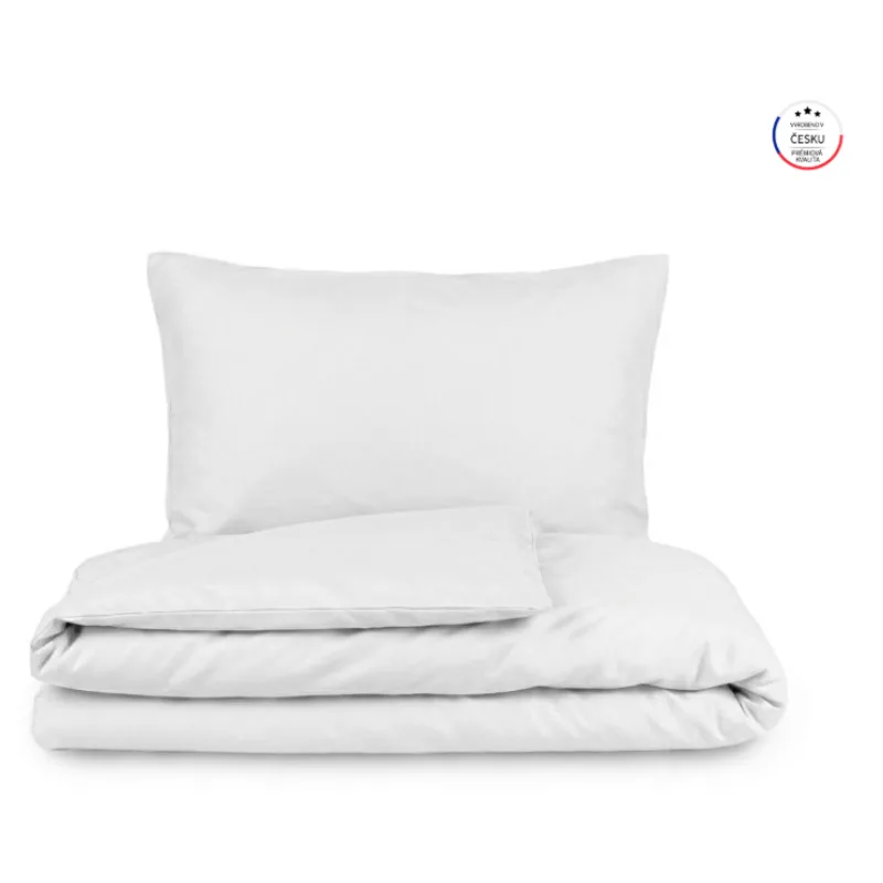Bavlnené obliečky – jednofarebné 100 % bavlna Biele 200x200/2x70x90 cm
