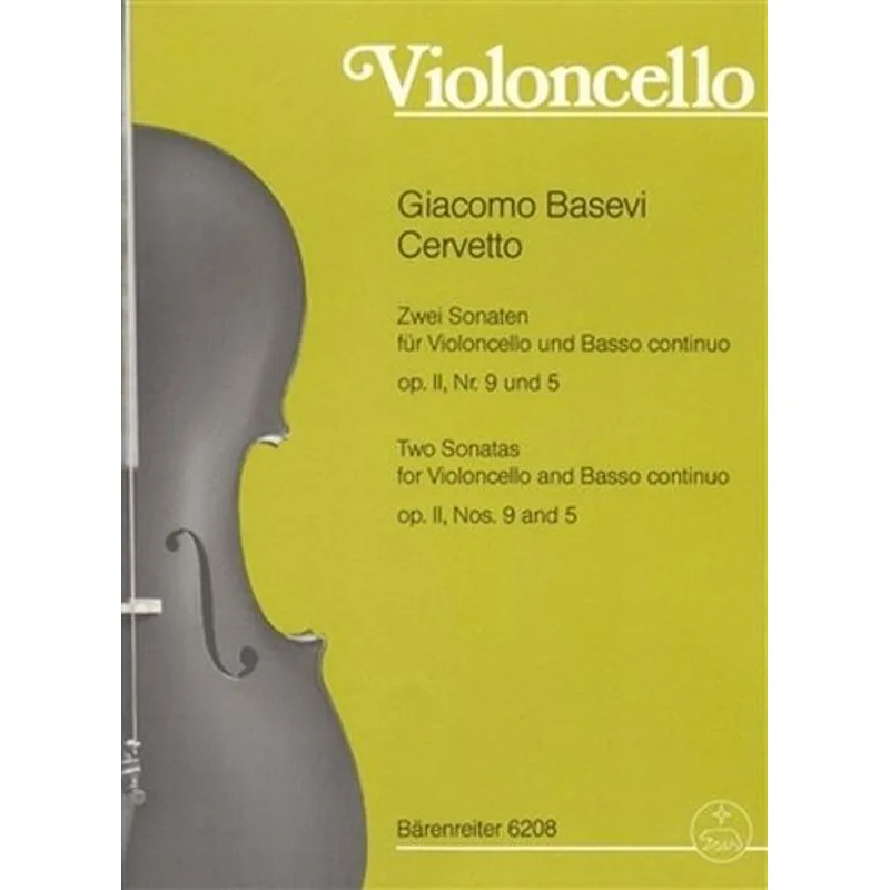 Bärenreiter Dvě sonáty pro violoncello a basso continuo op. II, č. 9 a 5