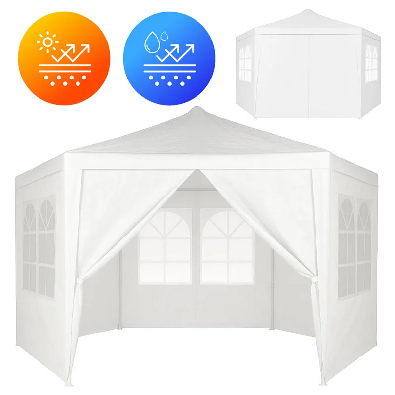 MultiGarden Záhradný stan MultiGarden 2 × 2 m – biely s oknami (6 stien)
