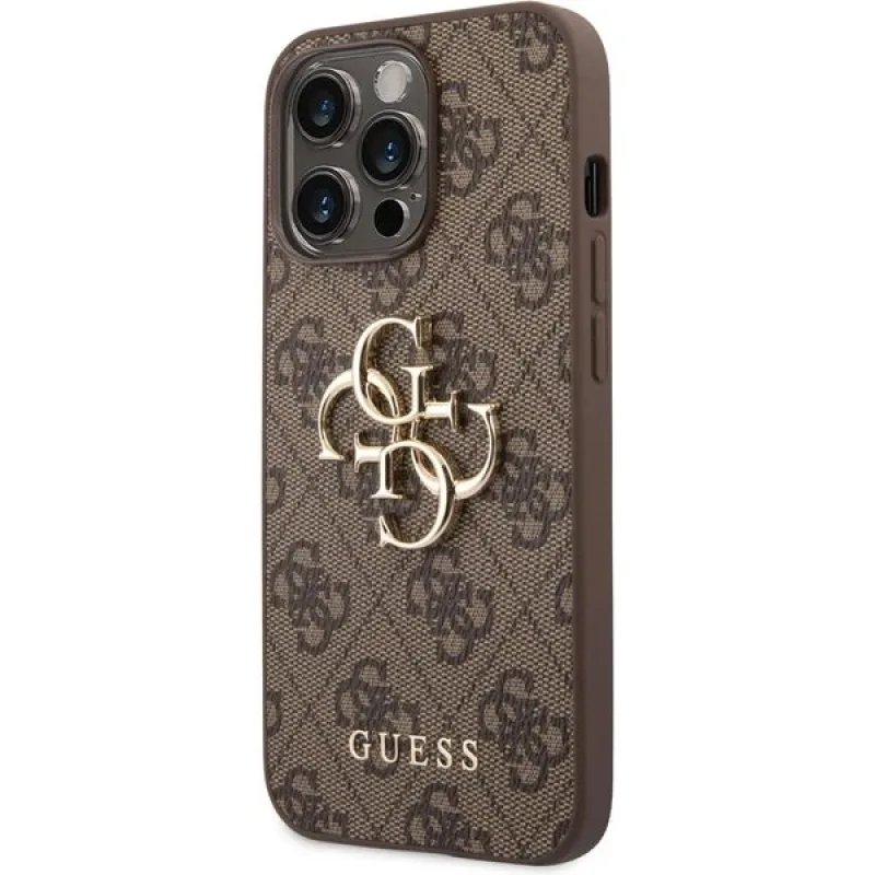 Guess PU 4G Metal Logo kryt iPhone 14 Pro hnedý 57983111126
