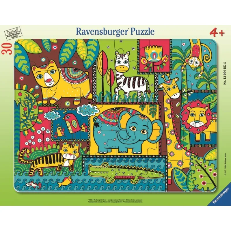 Doskové puzzle Ravensburger 30 dielikov Zvieratká v džungli