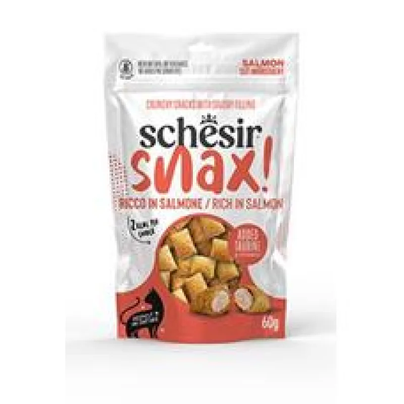 Schesir Cat Snax! pochoutka Lososové polštářky 60g