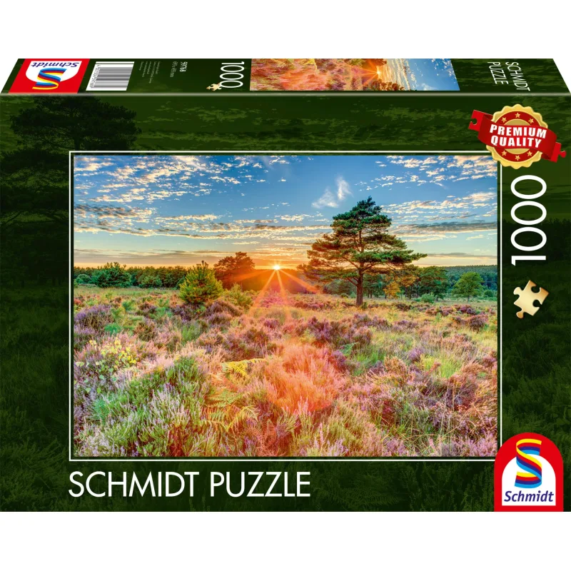Schmidt Puzzle Západ slnka na vresovisku 1000 dielikov
